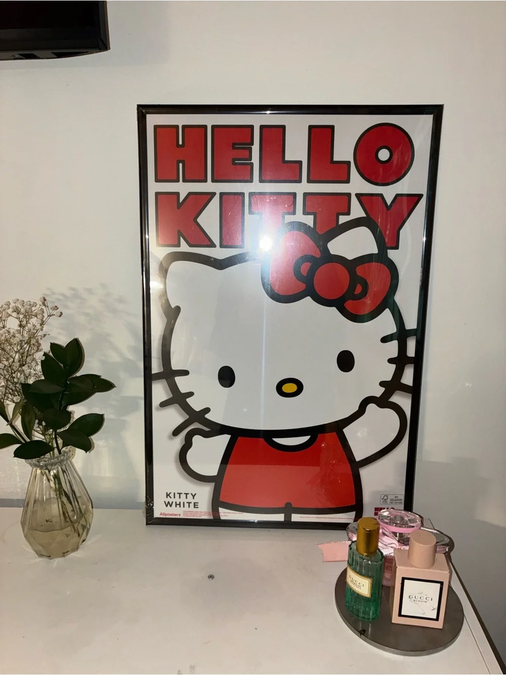 Sanrio Hello Kitty Red and White Wall Art Poster NEW